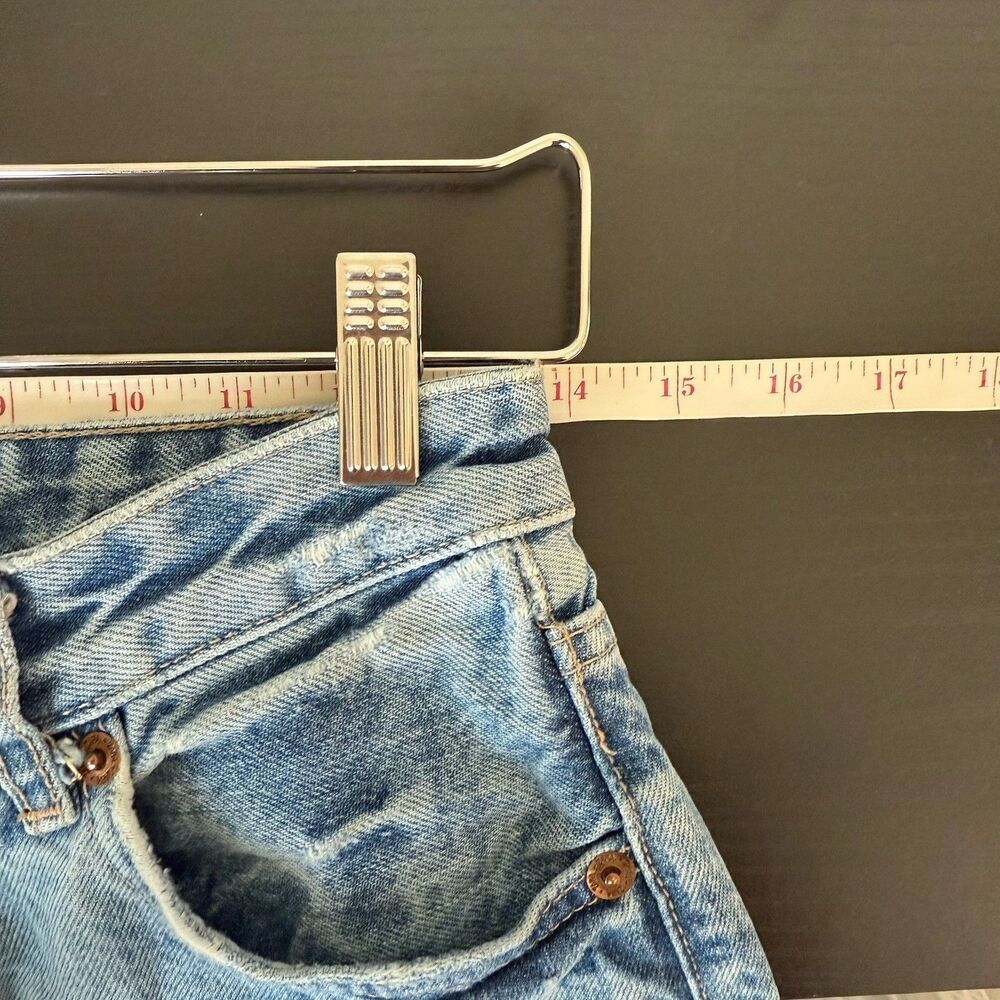 Zara Jeans Womens Sz 6 Blue Med Wash Cotton Wide Leg Baggy Distressed High Rise - Picture 13 of 16